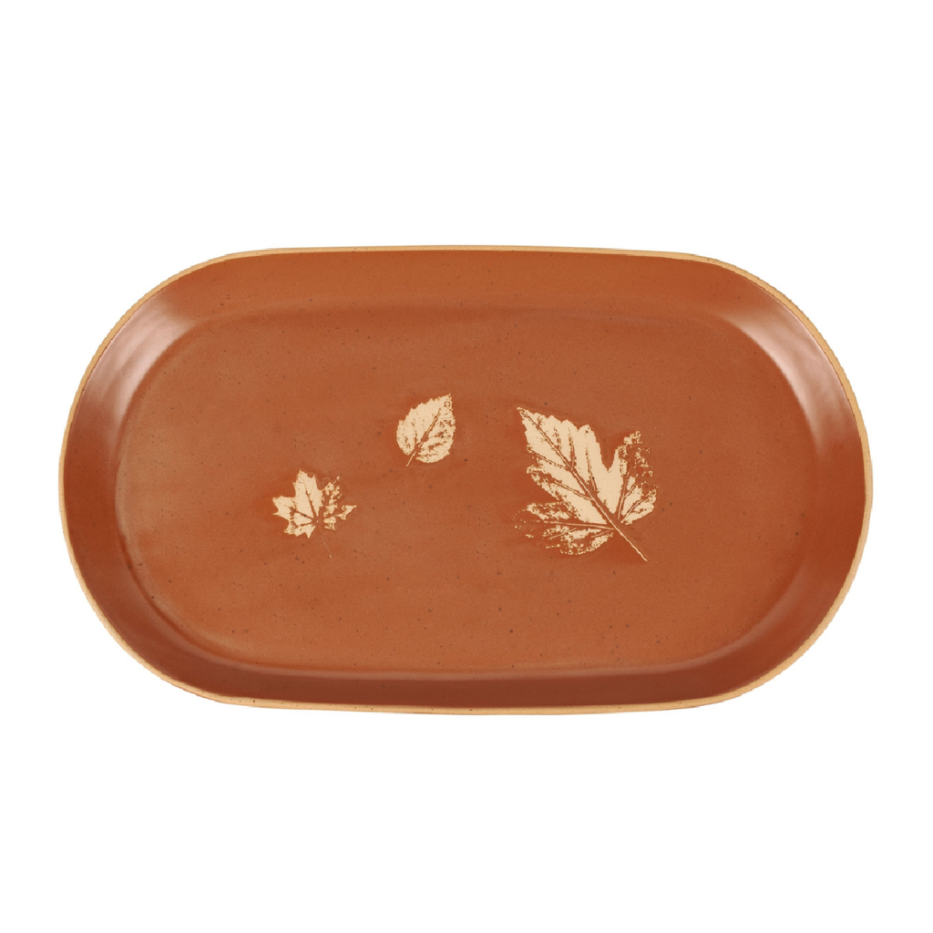 FALL LEAVES oval platter