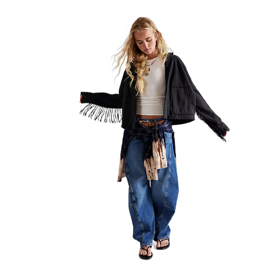 RAGABOND STUDIO wyatt fringe cardi retail 158.00 SZ SMALL W