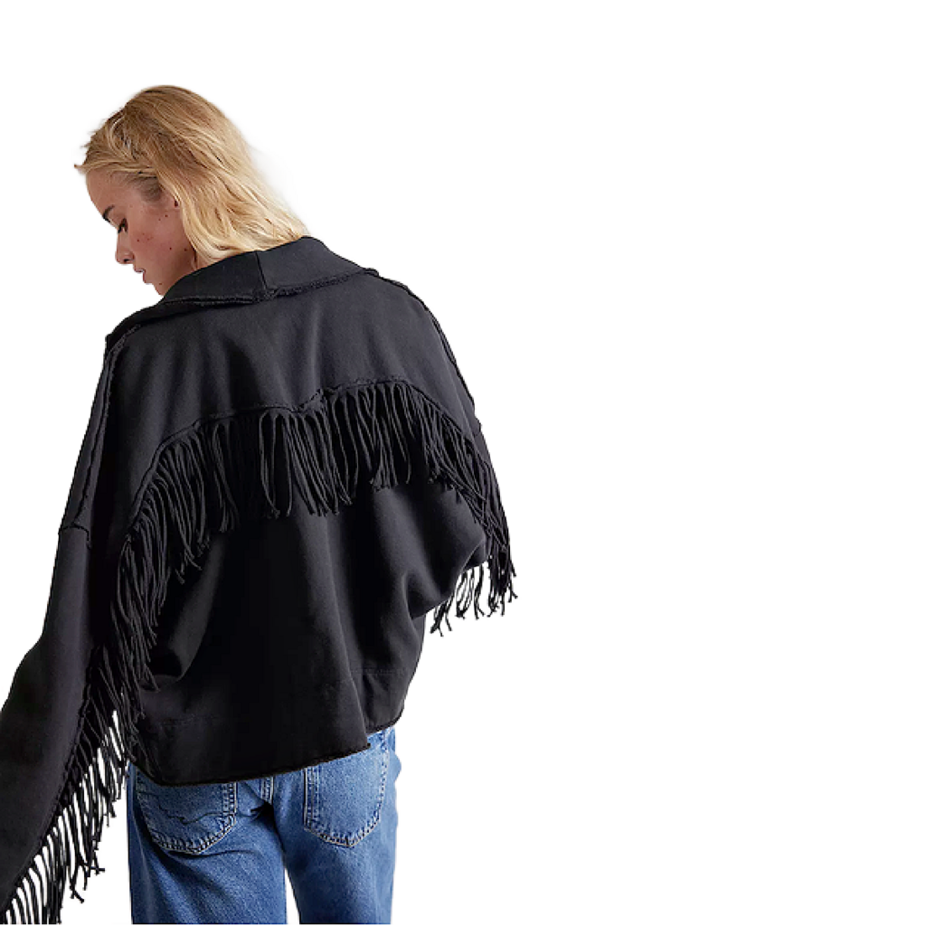 RAGABOND STUDIO wyatt fringe cardi retail 158.00 SZ SMALL W
