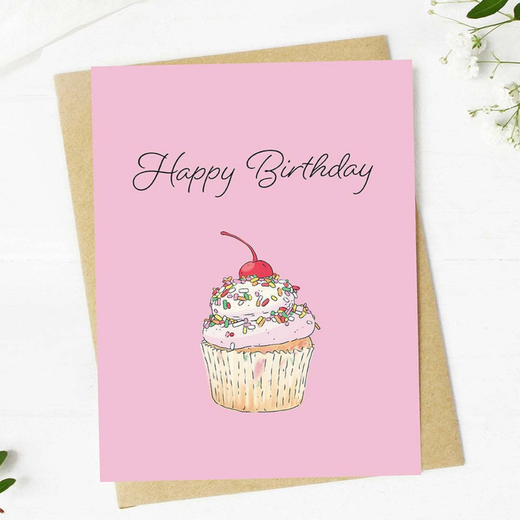 Happy Birthday Cupcake - Greeting Card