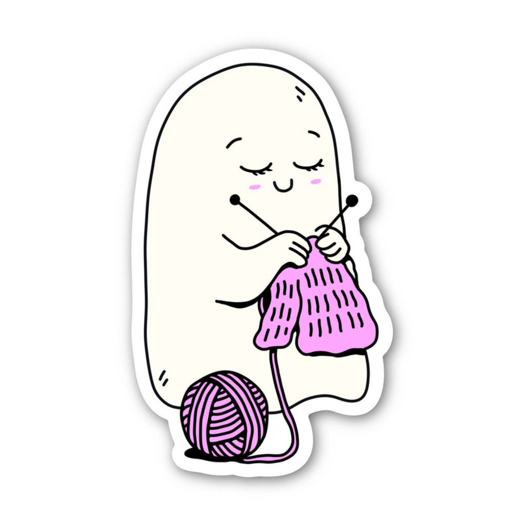 Knitting Ghost - Sticker