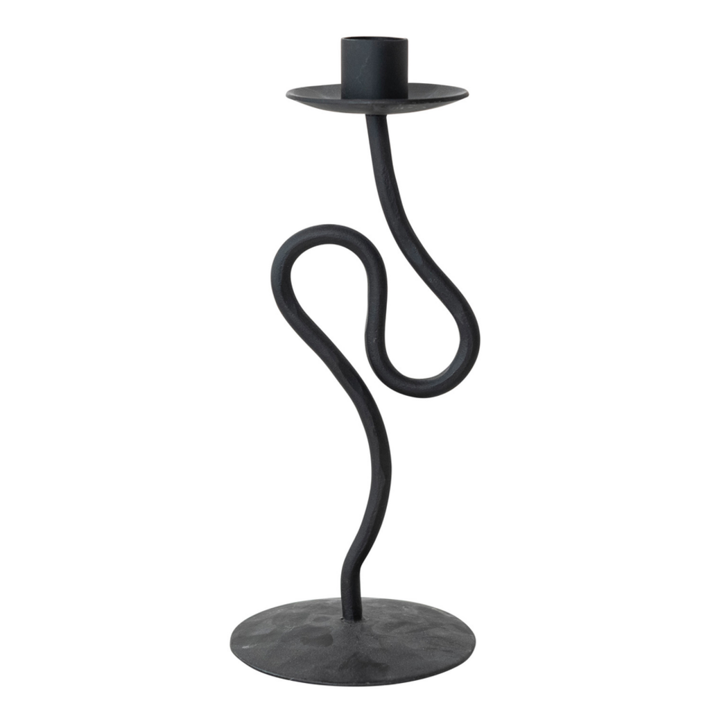 HAND FORGED IRON TAPER holder large