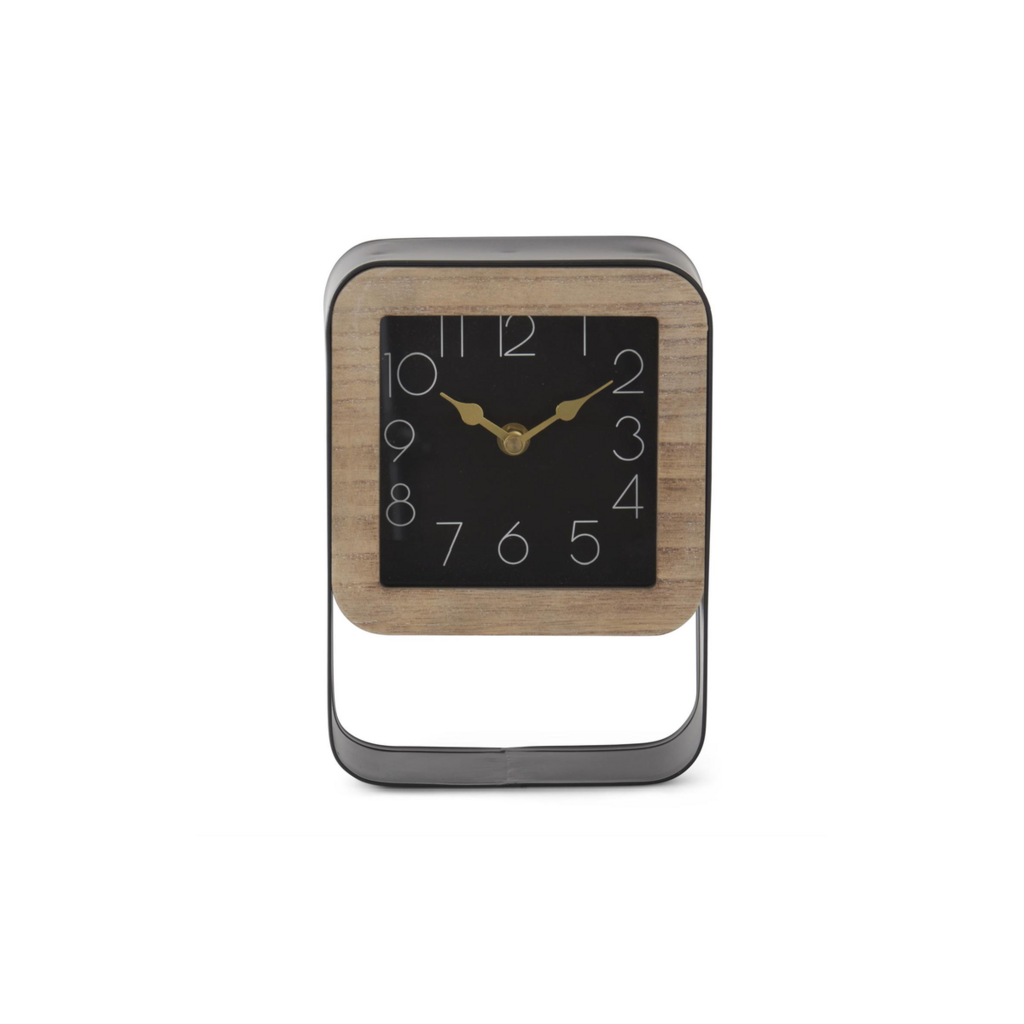 METAL + WOOD MODERN CLOCK