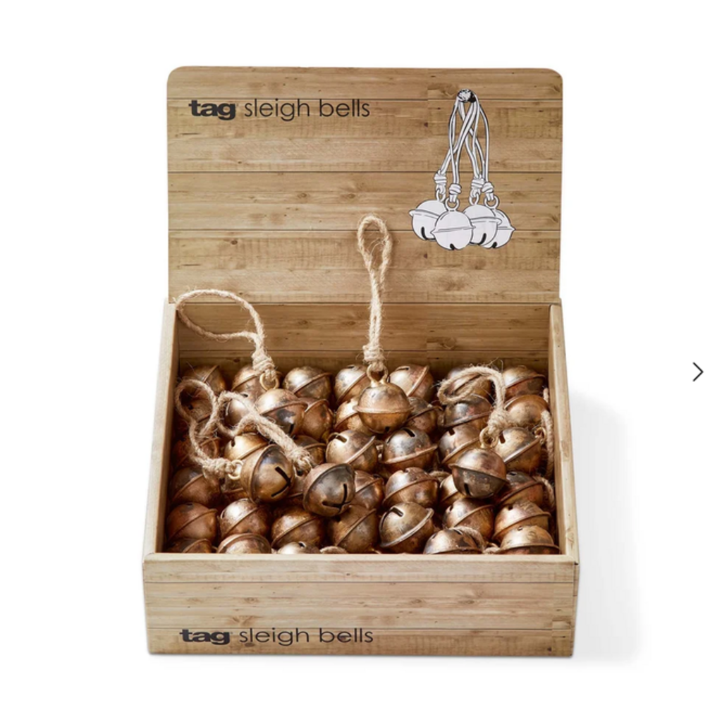 mini SLEIGH BELL on jute loop