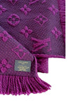 LOUIS VUITTON LOGOMANIA MAGENTA wool+silk SCARF