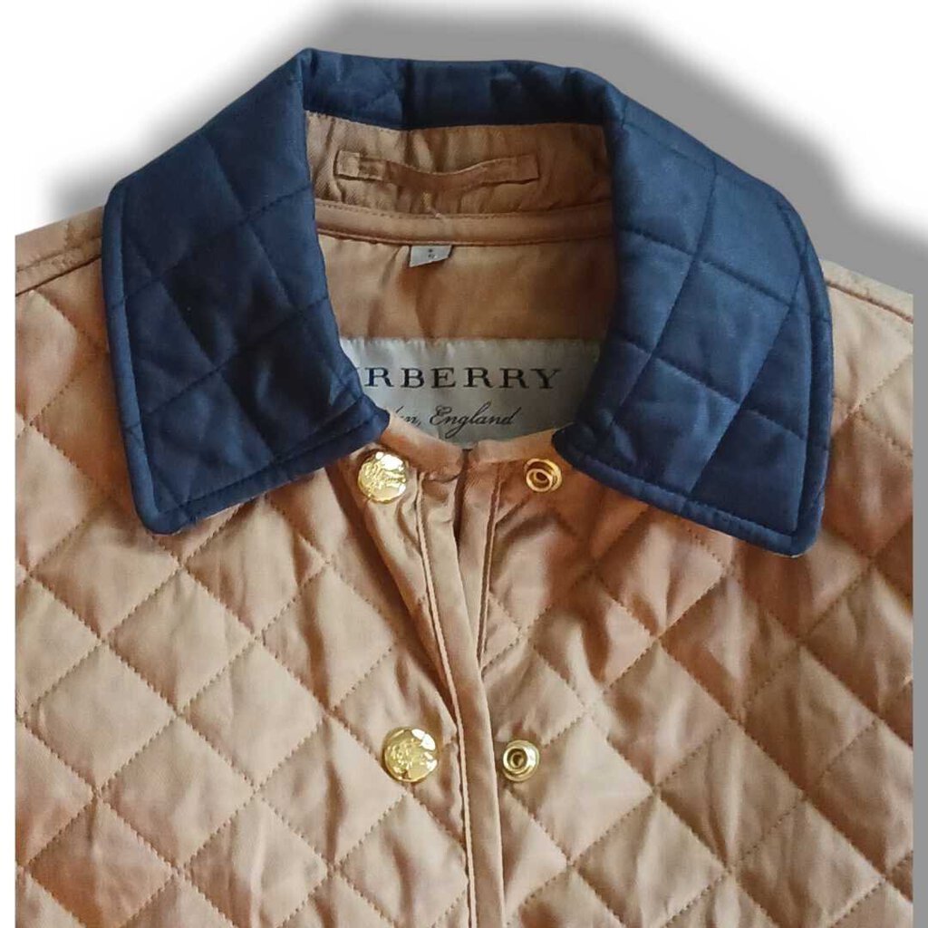 BURBERRY BROWN QUILTED JACKET SZ SMALL