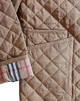 BURBERRY BROWN QUILTED JACKET SZ SMALL