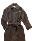 VINCE brown wool tie coat NWT 695.00 SZ LARGE