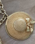 RARE vintage CHANEL COCO CHAPEAU + QUILTED HANDBAG CHARM NECKLACE