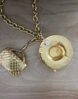 RARE vintage CHANEL COCO CHAPEAU + QUILTED HANDBAG CHARM NECKLACE