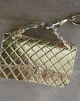 RARE vintage CHANEL COCO CHAPEAU + QUILTED HANDBAG CHARM NECKLACE