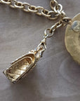 RARE vintage CHANEL COCO CHAPEAU + QUILTED HANDBAG CHARM NECKLACE