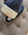 PRADA NAVY SUEDE SZ 38 = 7.5/8
