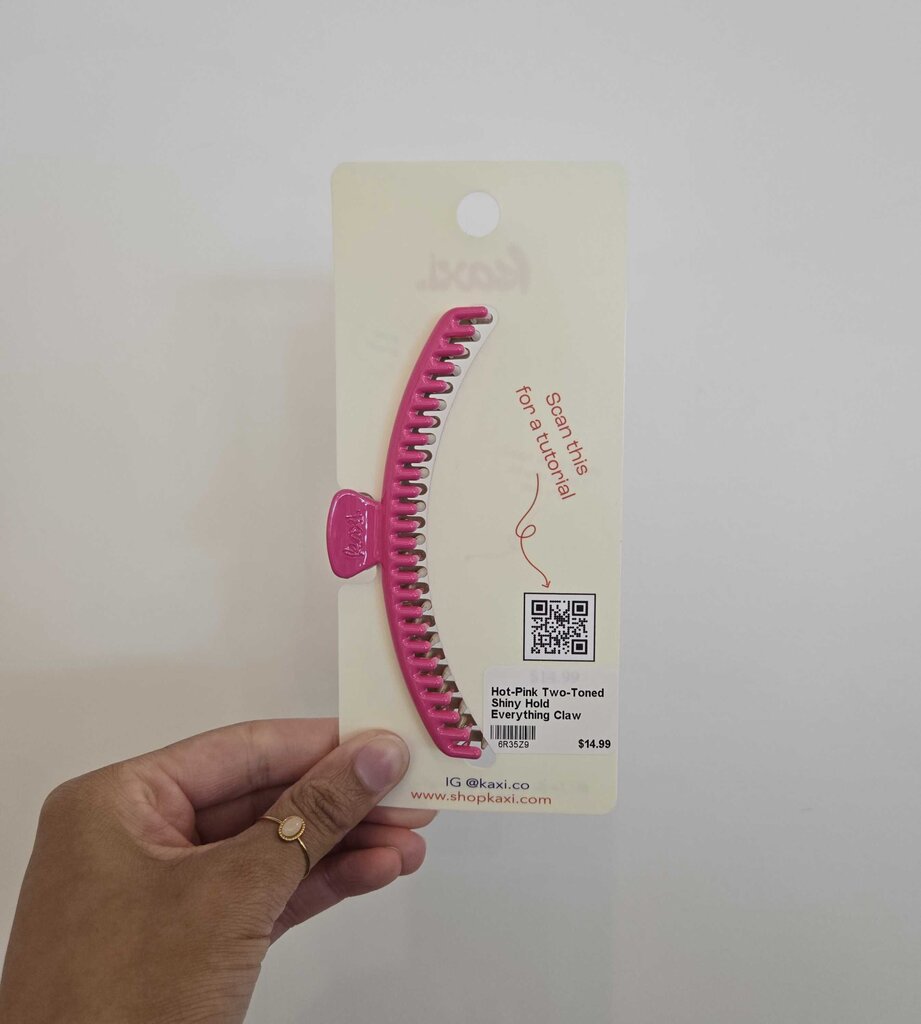 Hot-Pink Two-Toned Shiny Hold Everything Claw