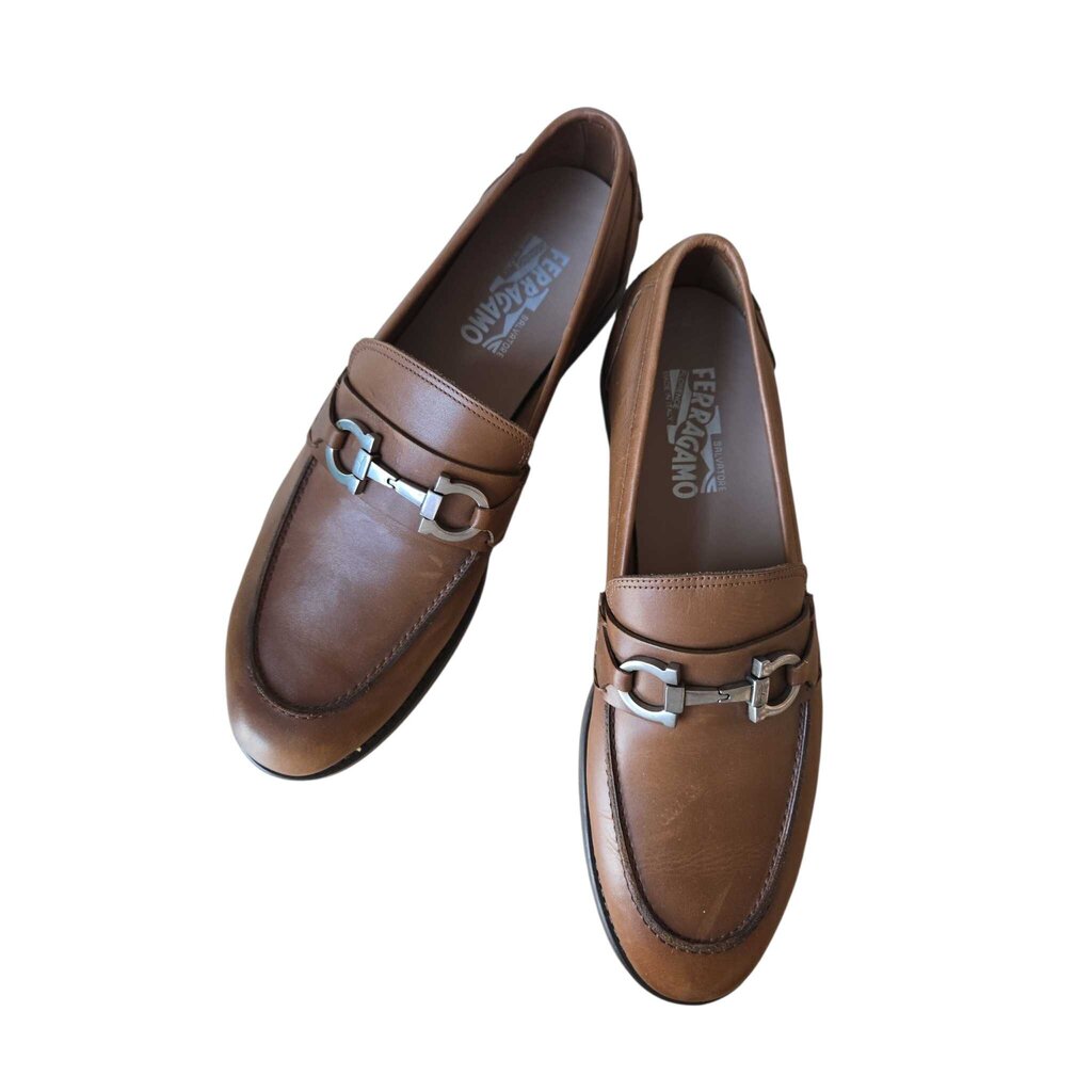 FERRAGAMO brown LOAFER retail 795.00 SZ 9.5 EE