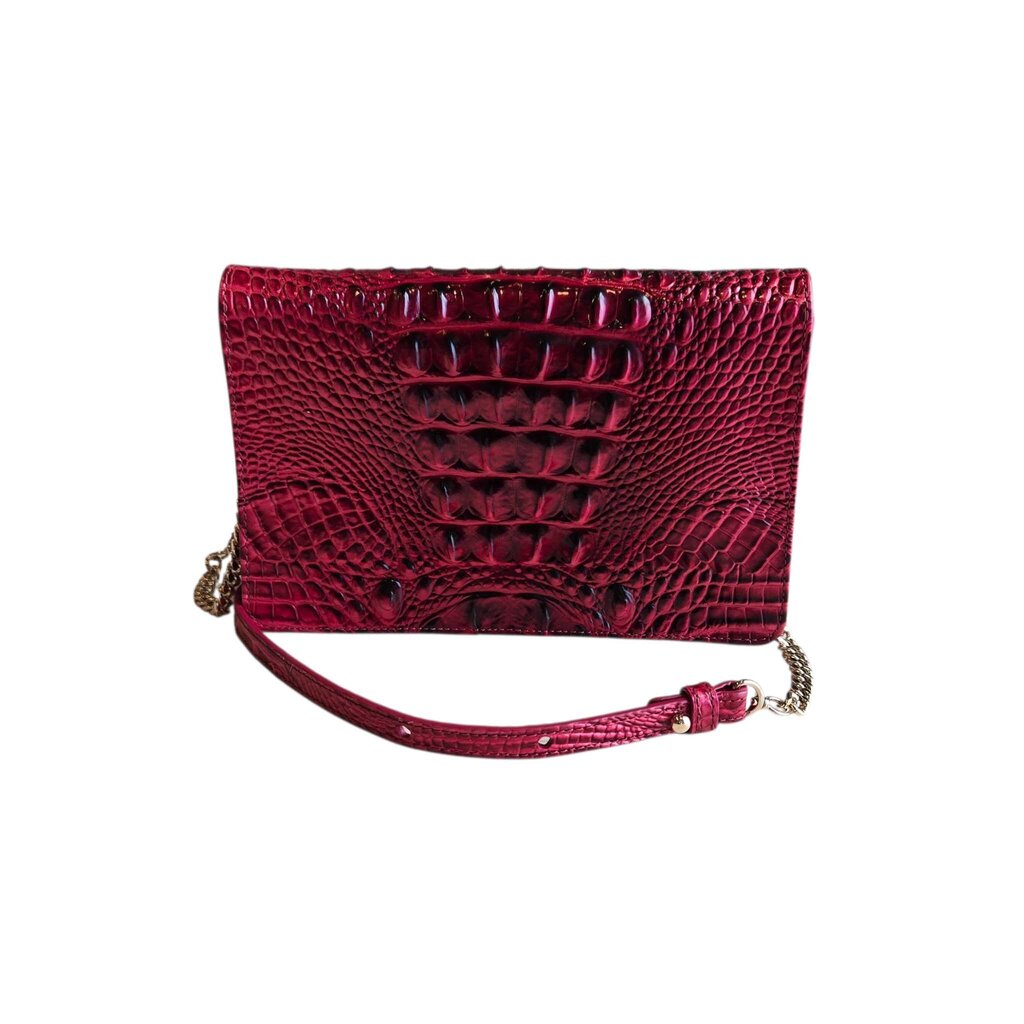 BRAHMIN Merlot Wendy Croc Embossed Crossbody