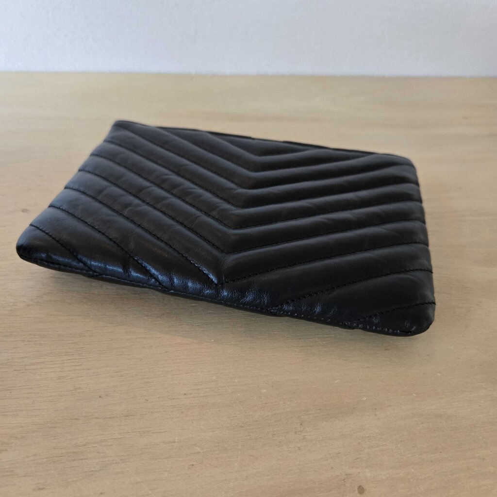 YSL saint laurent SMALL CHEVRON zip pouch