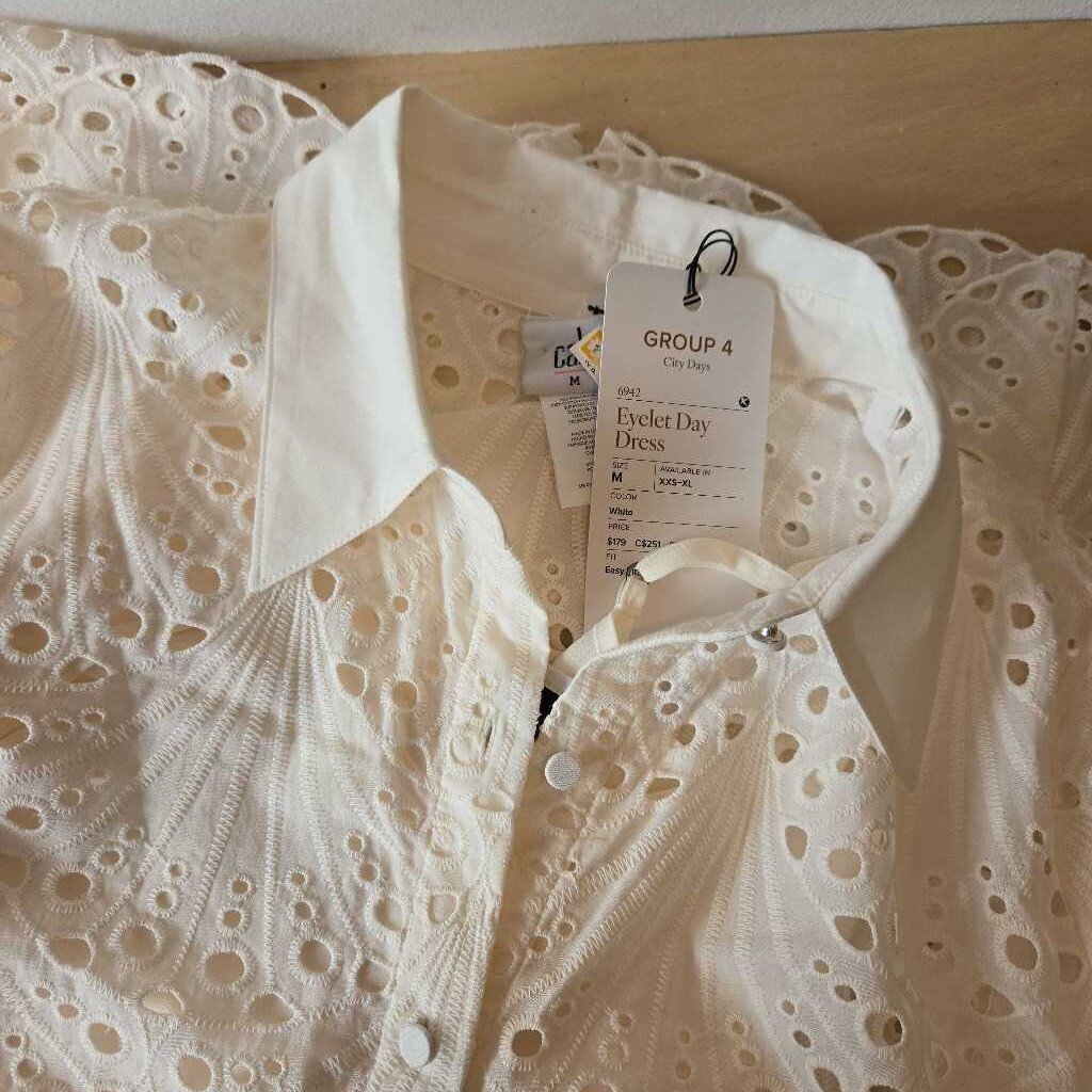 CABI EYELET DAY DRESS new 179.00 SZ MED W