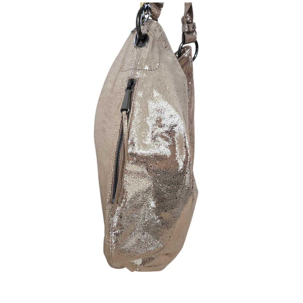 METALLIC LEATHER HOBO