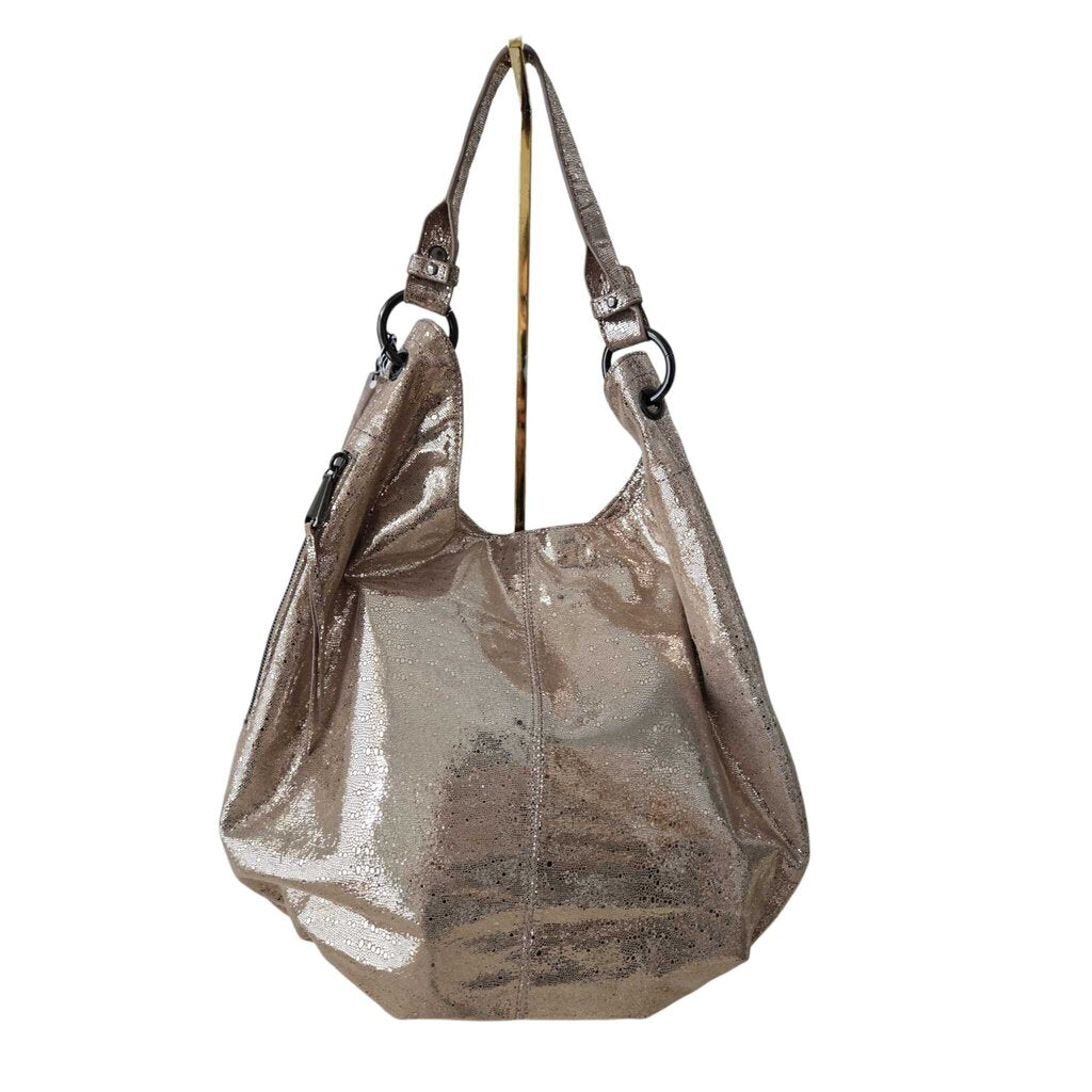 METALLIC LEATHER HOBO