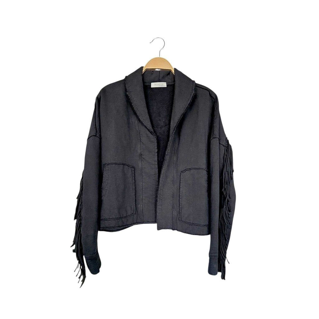 RAGABOND STUDIO wyatt fringe cardi retail 158.00 SZ SMALL W