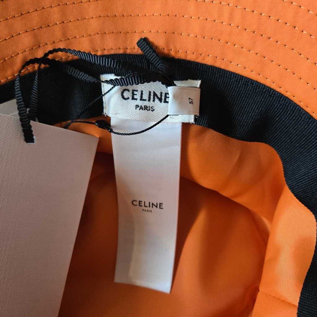 CELINE logo QUILTED BUCKET HAT new