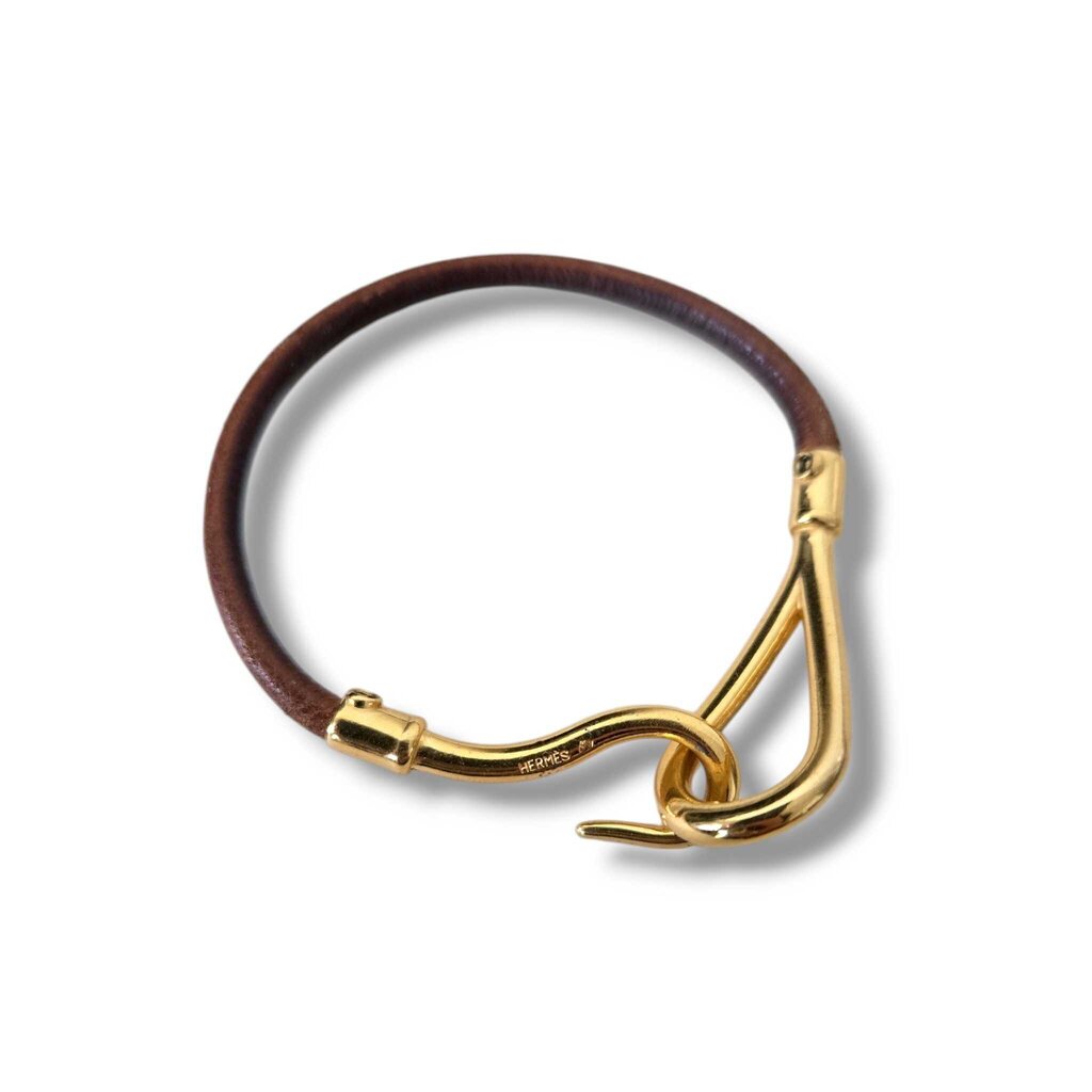 HERMES LEATHER JUMBO HOOK bracelet retail 450.00
