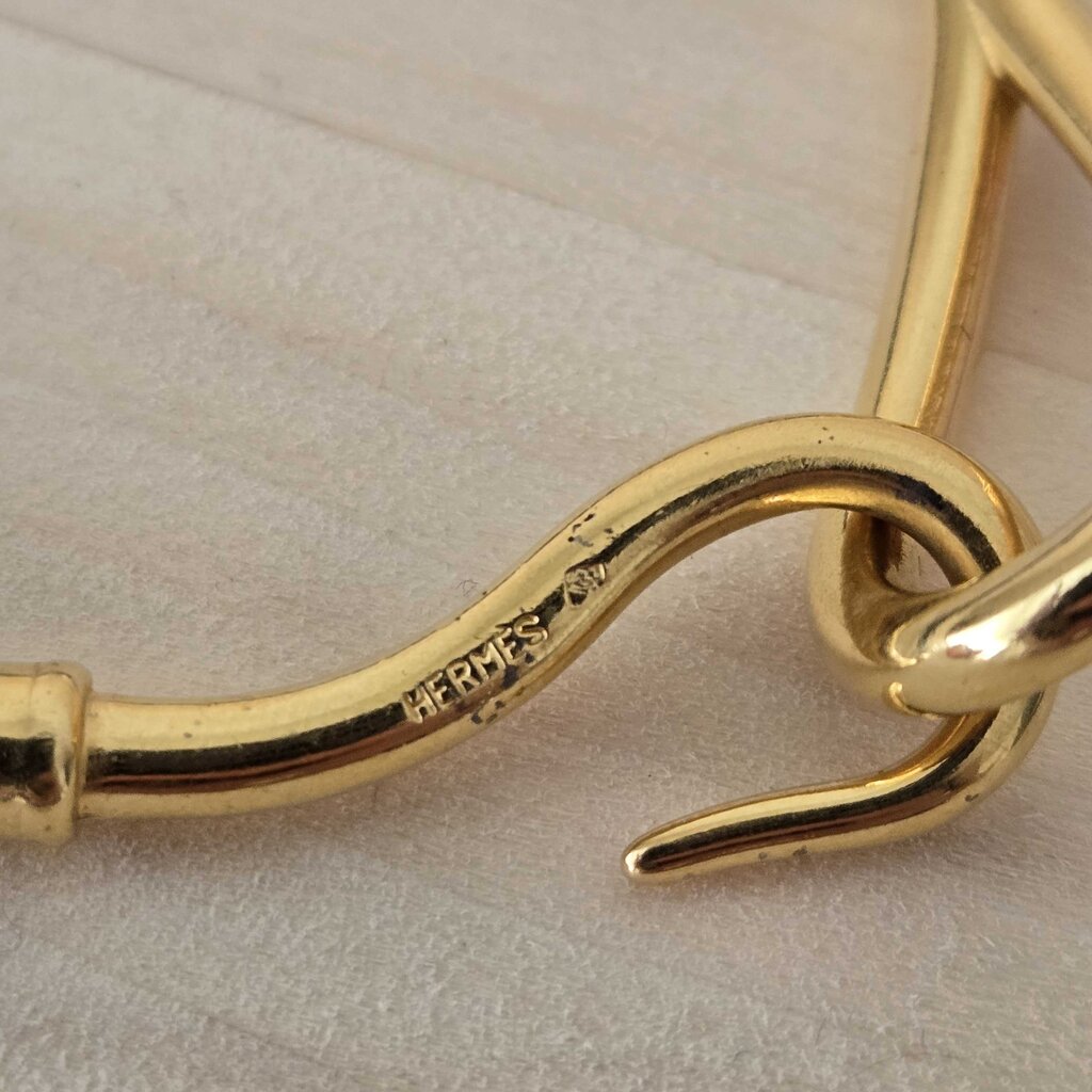 HERMES LEATHER JUMBO HOOK bracelet retail 450.00