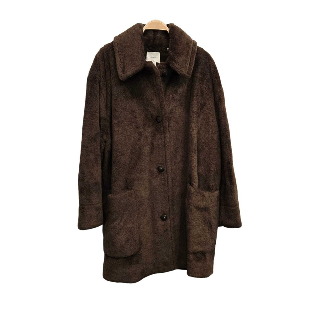 VINCE FAUX FUR CAR COAT SZ XL retail 680.00 W