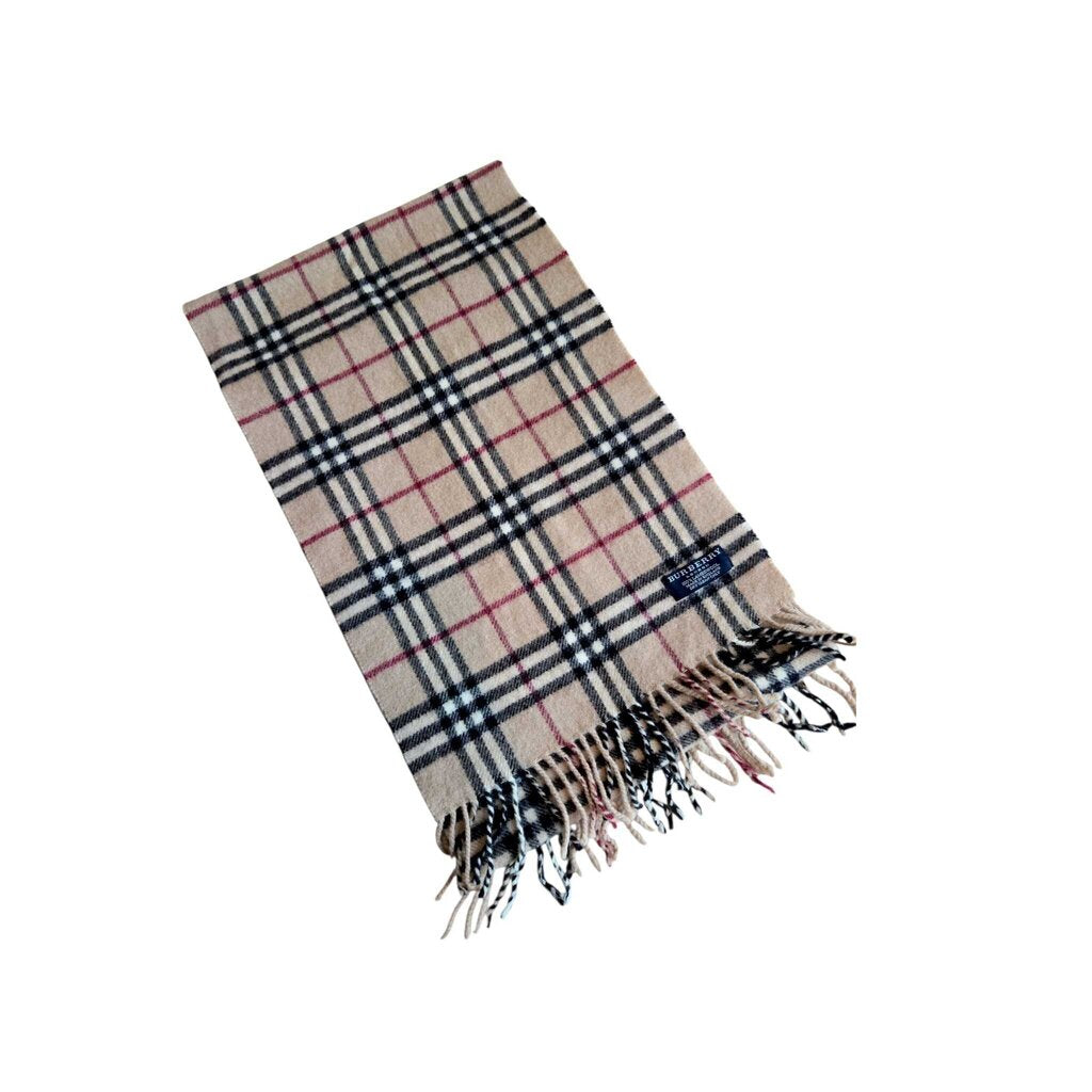 BURBERRY CHECK LAMBSWOOL SCARF unisex