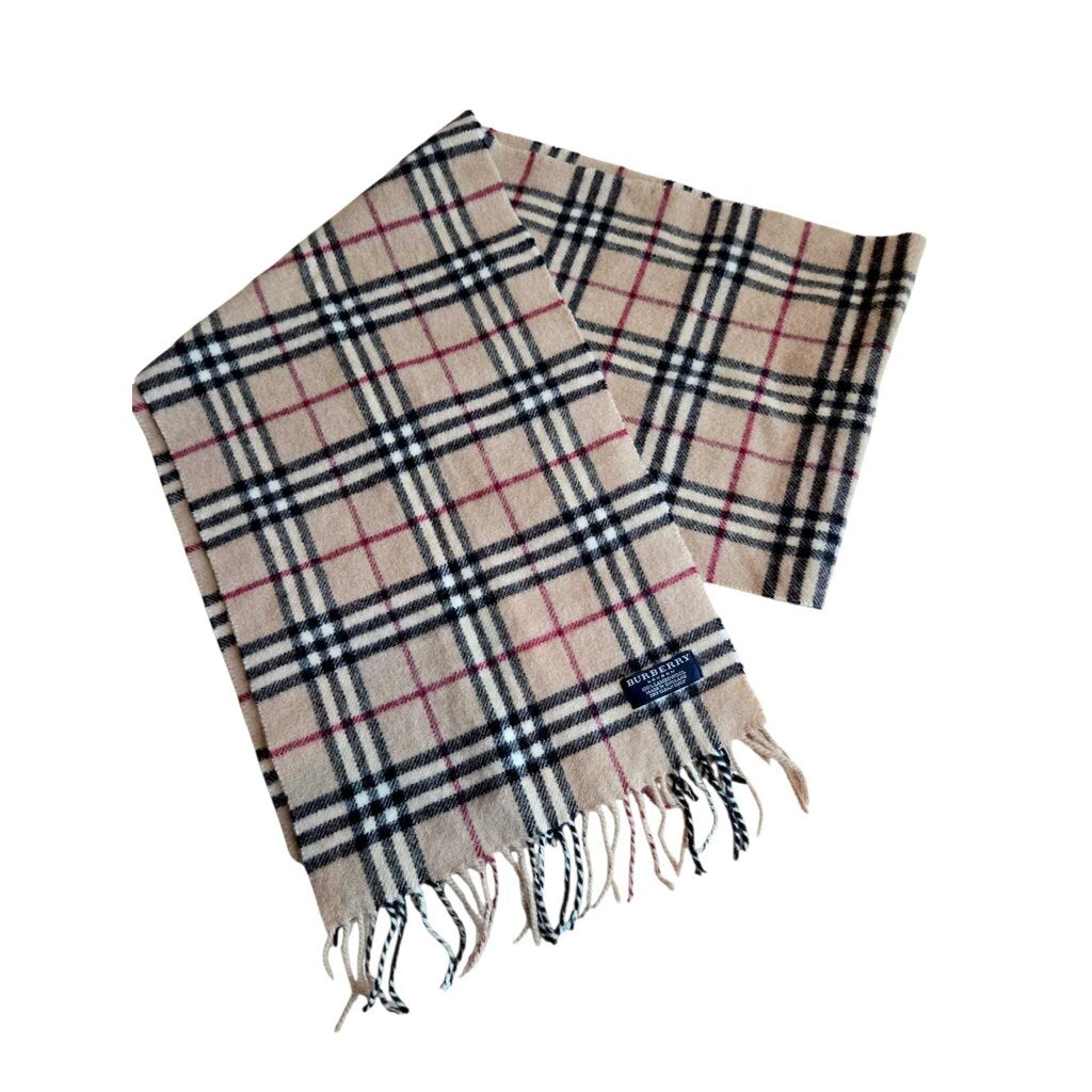 BURBERRY CHECK LAMBSWOOL SCARF unisex