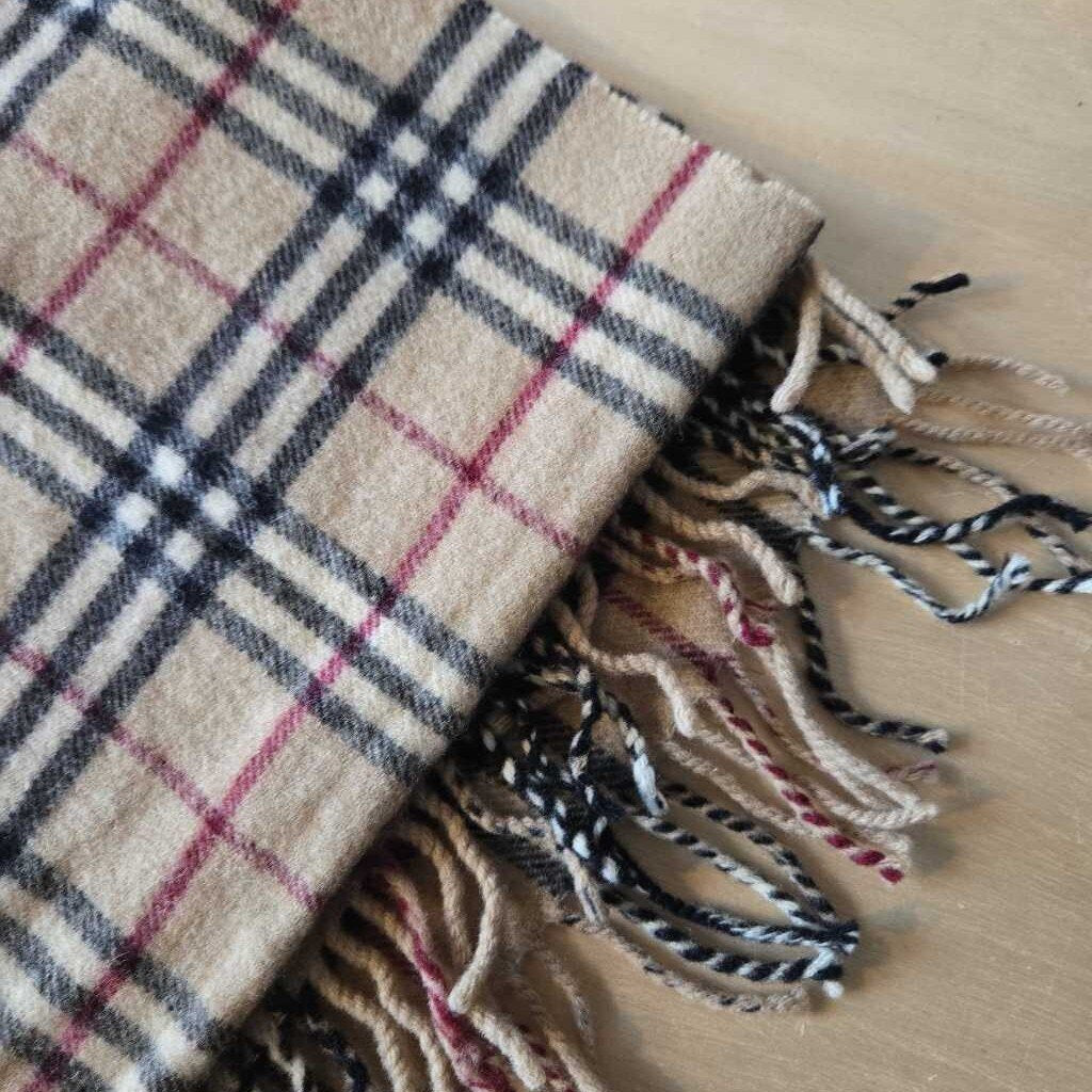 BURBERRY CHECK LAMBSWOOL SCARF unisex