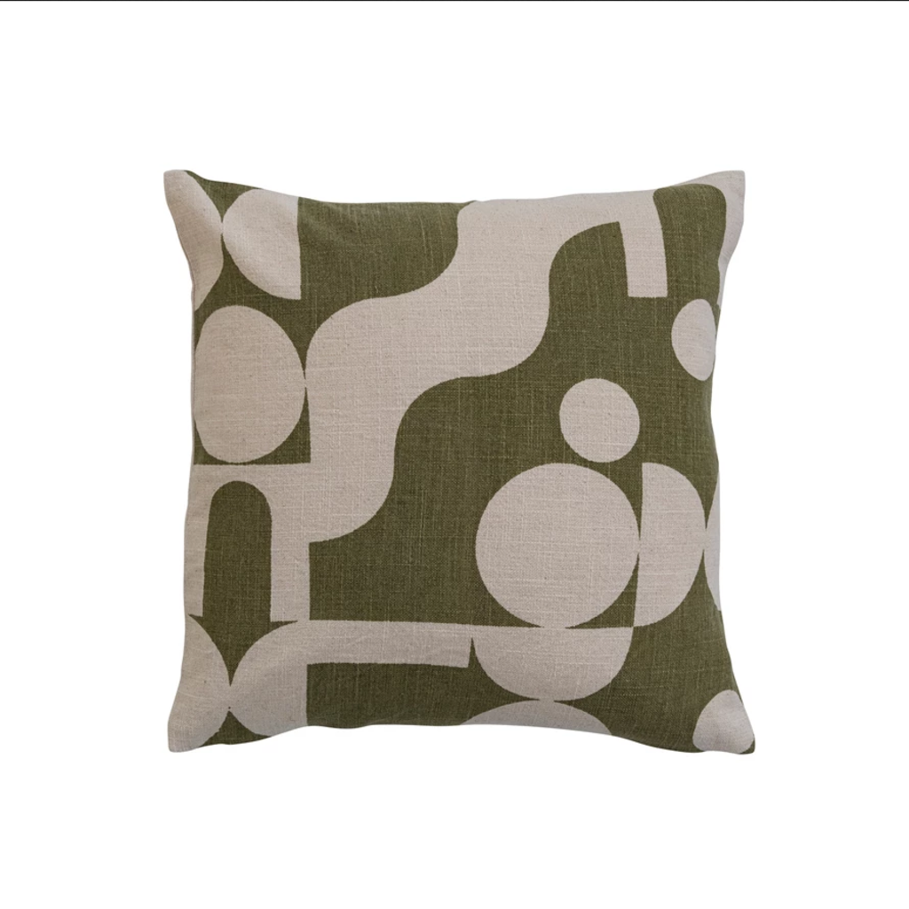 18&quot; Square Cotton Abstract Pillow