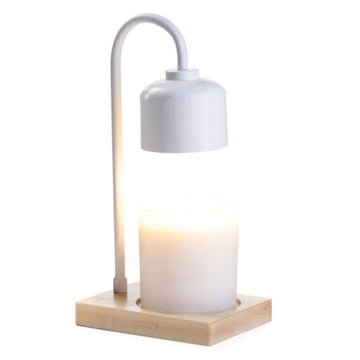ARCHED CANDLE WARMER - WHITE + WOOD