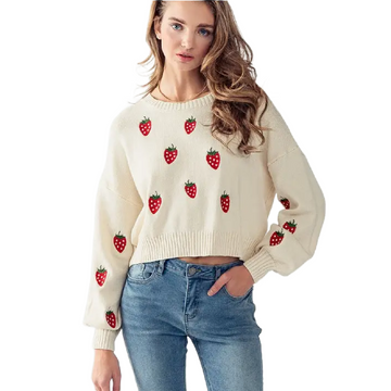 EMBROIDERY KNIT SWEATER - MEDIUM/LARGE