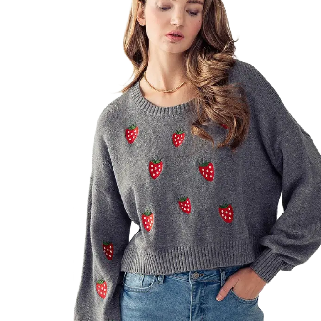 EMBROIDERY KNIT SWEATER - SMALL/MEDIUM