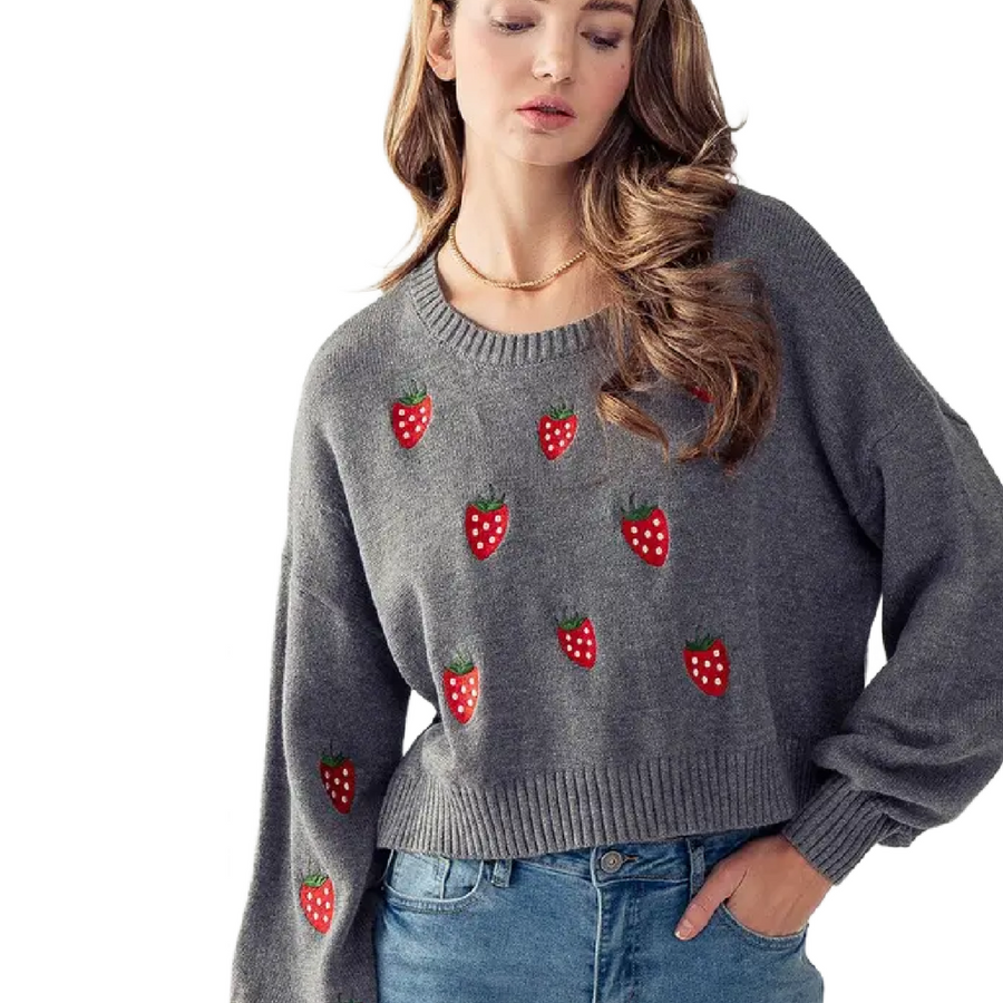 EMBROIDERY KNIT SWEATER - MEDIUM/LARGE