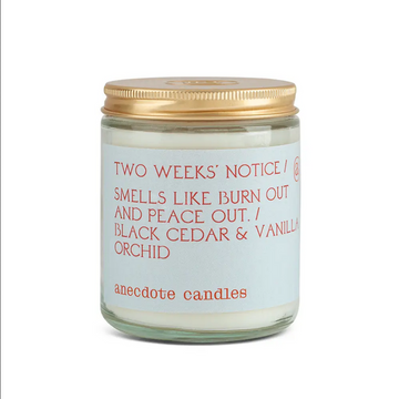 TWO WEEKS NOTICE candle