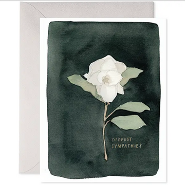 WHITE FLOWER sympathy CARD - CARD BLANK INSIDE