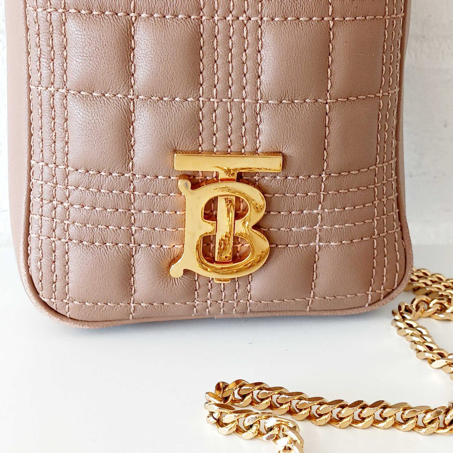 BURBERRY LOLA MINI VERTICAL QUILTED CROSSBODY retail 820.00
